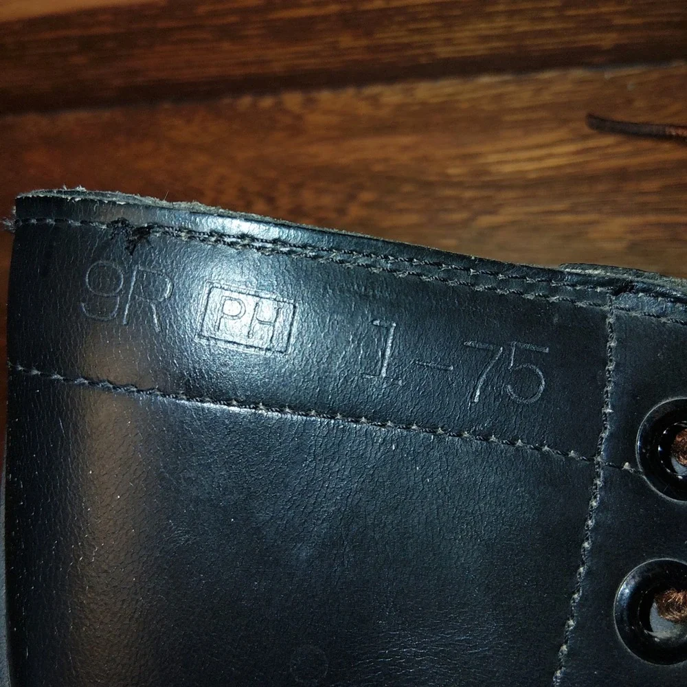 Vintage 1975 Ro-Search US Military Combat Boots Black Leather Mens 9 R 1-75